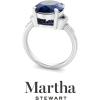 imageMartha Stewart 4 12 Carat Oval Shape Gemstone Ring with Lab Grown Diamonds in Sterling Silver Choose Your GemstoneSapphire