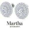 imageMartha Stewart 4 Carat Lab Grown Diamond Halo Stud Earrings In 14K Gold Oval Shape Lab Grown Diamond Earrings for Womenwhitegold