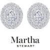 imageMartha Stewart 4 Carat Lab Grown Diamond Halo Stud Earrings In 14K Gold Oval Shape Lab Grown Diamond Earrings for Womenwhitegold
