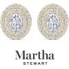 imageMartha Stewart 4 Carat Lab Grown Diamond Halo Stud Earrings In 14K Gold Oval Shape Lab Grown Diamond Earrings for Womenyellowgold