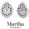 imageMartha Stewart 4 Carat Lab Grown Diamond Halo Stud Earrings In 14K Gold Pear Shape Lab Grown Diamond Earrings for Womenwhitegold