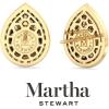 imageMartha Stewart 4 Carat Lab Grown Diamond Halo Stud Earrings In 14K Gold Pear Shape Lab Grown Diamond Earrings for Womenyellowgold