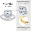 imageMartha Stewart 4 Carat Lab Grown Diamond Ring Halo Diamond Engagement Ring in 14 Karat Goldwhitegold