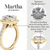 imageMartha Stewart 4 Carat Lab Grown Diamond Ring Halo Diamond Engagement Ring in 14 Karat Goldwhitegold