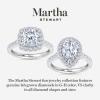 imageMartha Stewart 4 Carat Lab Grown Diamond Ring Halo Diamond Engagement Ring in 14 Karat Goldwhitegold