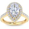 imageMartha Stewart 4 Carat Lab Grown Diamond Ring Halo Diamond Engagement Ring in 14 Karat Goldyellowgold