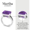 imageMartha Stewart 5 12 Carat Emerald Cut Gemstone Ring with Lab Grown Diamonds in Sterling Silver Choose Your GemstoneAmethyst