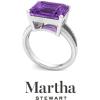 imageMartha Stewart 5 12 Carat Emerald Cut Gemstone Ring with Lab Grown Diamonds in Sterling Silver Choose Your GemstoneAmethyst
