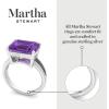 imageMartha Stewart 5 12 Carat Emerald Cut Gemstone Ring with Lab Grown Diamonds in Sterling Silver Choose Your GemstoneAmethyst