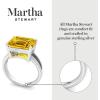 imageMartha Stewart 5 12 Carat Emerald Cut Gemstone Ring with Lab Grown Diamonds in Sterling Silver Choose Your GemstoneCitrine