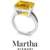 imageMartha Stewart 5 12 Carat Emerald Cut Gemstone Ring with Lab Grown Diamonds in Sterling Silver Choose Your GemstoneCitrine