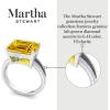imageMartha Stewart 5 12 Carat Emerald Cut Gemstone Ring with Lab Grown Diamonds in Sterling Silver Choose Your GemstoneCitrine