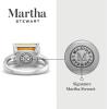 imageMartha Stewart 5 12 Carat Emerald Cut Gemstone Ring with Lab Grown Diamonds in Sterling Silver Choose Your GemstoneCitrine