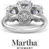 imageMartha Stewart 5 12 Carat Lab Grown Diamond Ring Three Stone Plus Diamond Engagement Ring in 14 Karat Goldwhitegold