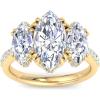 imageMartha Stewart 5 12 Carat Lab Grown Diamond Ring Three Stone Plus Diamond Engagement Ring in 14 Karat Goldyellowgold