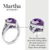 imageMartha Stewart 5 12 Carat Pear Shape Gemstone Ring with Lab Grown Diamonds in Sterling Silver Choose Your GemstoneAmethyst