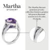 imageMartha Stewart 5 12 Carat Pear Shape Gemstone Ring with Lab Grown Diamonds in Sterling Silver Choose Your GemstoneAmethyst