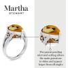 imageMartha Stewart 5 12 Carat Pear Shape Gemstone Ring with Lab Grown Diamonds in Sterling Silver Choose Your GemstoneCitrine
