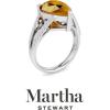 imageMartha Stewart 5 12 Carat Pear Shape Gemstone Ring with Lab Grown Diamonds in Sterling Silver Choose Your GemstoneCitrine