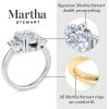 imageMartha Stewart 5 Carat Lab Grown Diamond Ring Three Stone Diamond Engagement Ring in 14 Karat Goldwhitegold