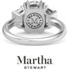 imageMartha Stewart 5 Carat Lab Grown Diamond Ring Three Stone Diamond Engagement Ring in 14 Karat Goldwhitegold