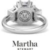 imageMartha Stewart 5 Carat Lab Grown Diamond Ring Three Stone Diamond Engagement Ring in 14 Karat Goldwhitegold