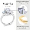 imageMartha Stewart 5 Carat Lab Grown Diamond Ring Three Stone Diamond Engagement Ring in 14 Karat Goldwhitegold