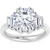 imageMartha Stewart 5 Carat Lab Grown Diamond Ring Three Stone Diamond Engagement Ring in 14 Karat Goldwhitegold