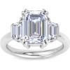 imageMartha Stewart 5 Carat Lab Grown Diamond Ring Three Stone Diamond Engagement Ring in 14 Karat Goldwhitegold