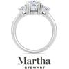 imageMartha Stewart 5 Carat Lab Grown Diamond Ring Three Stone Diamond Engagement Ring in 14 Karat Goldwhitegold