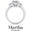 imageMartha Stewart 5 Carat Lab Grown Diamond Ring Three Stone Diamond Engagement Ring in 14 Karat Goldwhitegold