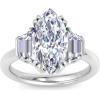imageMartha Stewart 5 Carat Lab Grown Diamond Ring Three Stone Diamond Engagement Ring in 14 Karat Goldwhitegold