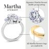 imageMartha Stewart 5 Carat Lab Grown Diamond Ring Three Stone Diamond Engagement Ring in 14 Karat Goldwhitegold