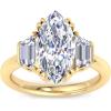 imageMartha Stewart 5 Carat Lab Grown Diamond Ring Three Stone Diamond Engagement Ring in 14 Karat Goldyellowgold