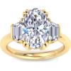 imageMartha Stewart 5 Carat Lab Grown Diamond Ring Three Stone Diamond Engagement Ring in 14 Karat Goldyellowgold