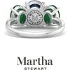 imageMartha Stewart 5 Carat Oval Shape Gemstone Three Stone Ring with Lab Grown Diamonds in Sterling Silver Choose Your GemstoneOption 10