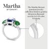 imageMartha Stewart 5 Carat Oval Shape Gemstone Three Stone Ring with Lab Grown Diamonds in Sterling Silver Choose Your GemstoneOption 10