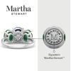 imageMartha Stewart 5 Carat Oval Shape Gemstone Three Stone Ring with Lab Grown Diamonds in Sterling Silver Choose Your GemstoneOption 10
