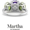 imageMartha Stewart 5 Carat Oval Shape Gemstone Three Stone Ring with Lab Grown Diamonds in Sterling Silver Choose Your GemstoneOption 2