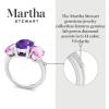 imageMartha Stewart 5 Carat Oval Shape Gemstone Three Stone Ring with Lab Grown Diamonds in Sterling Silver Choose Your GemstoneOption 3