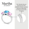 imageMartha Stewart 5 Carat Oval Shape Gemstone Three Stone Ring with Lab Grown Diamonds in Sterling Silver Choose Your GemstoneOption 4