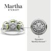 imageMartha Stewart 5 Carat Oval Shape Gemstone Three Stone Ring with Lab Grown Diamonds in Sterling Silver Choose Your GemstoneOption 5