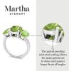 imageMartha Stewart 5 Carat Oval Shape Gemstone Three Stone Ring with Lab Grown Diamonds in Sterling Silver Choose Your GemstoneOption 5