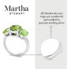 imageMartha Stewart 5 Carat Oval Shape Gemstone Three Stone Ring with Lab Grown Diamonds in Sterling Silver Choose Your GemstoneOption 5
