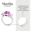 imageMartha Stewart 5 Carat Oval Shape Gemstone Three Stone Ring with Lab Grown Diamonds in Sterling Silver Choose Your GemstoneOption 6