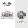 imageMartha Stewart 5 Carat Oval Shape Gemstone Three Stone Ring with Lab Grown Diamonds in Sterling Silver Choose Your GemstoneOption 6