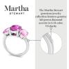 imageMartha Stewart 5 Carat Oval Shape Gemstone Three Stone Ring with Lab Grown Diamonds in Sterling Silver Choose Your GemstoneOption 6