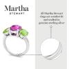 imageMartha Stewart 5 Carat Oval Shape Gemstone Three Stone Ring with Lab Grown Diamonds in Sterling Silver Choose Your GemstoneOption 7