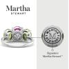 imageMartha Stewart 5 Carat Oval Shape Gemstone Three Stone Ring with Lab Grown Diamonds in Sterling Silver Choose Your GemstoneOption 7