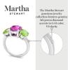imageMartha Stewart 5 Carat Oval Shape Gemstone Three Stone Ring with Lab Grown Diamonds in Sterling Silver Choose Your GemstoneOption 7